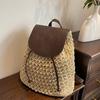Women's Straw Backpack Summer Boho Bohemian Hollow Shoulder Bag Hobo Crochet Woven Travel Bags for Women Knitted Beach Back Pack