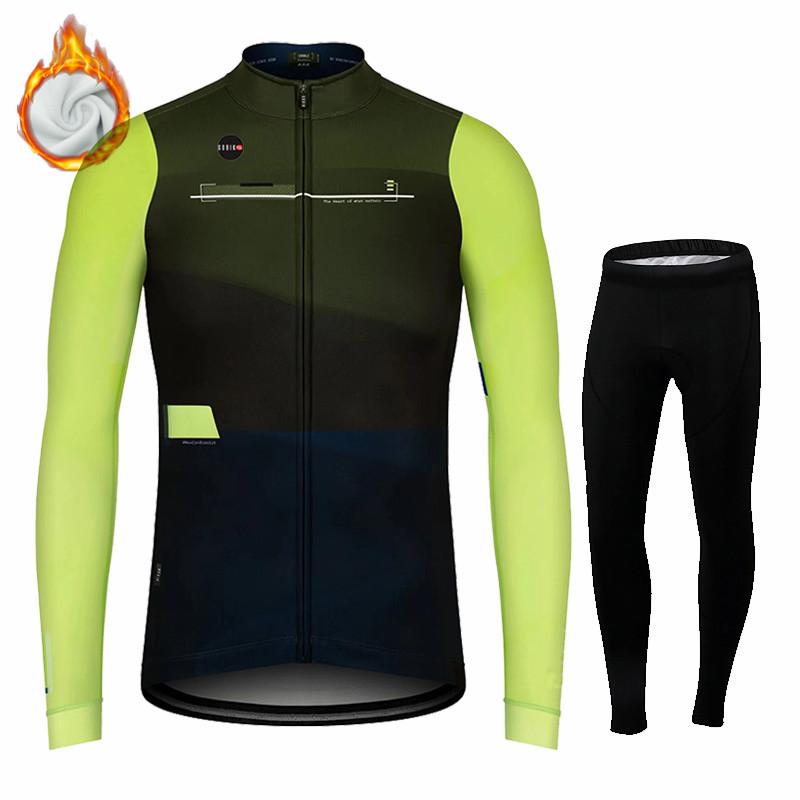 2027 New Gobikful -Men's Cycling Clothing Set, Thermal Wool Long Wool Set and Long Pants for Outdoor Mountain Bike Riding