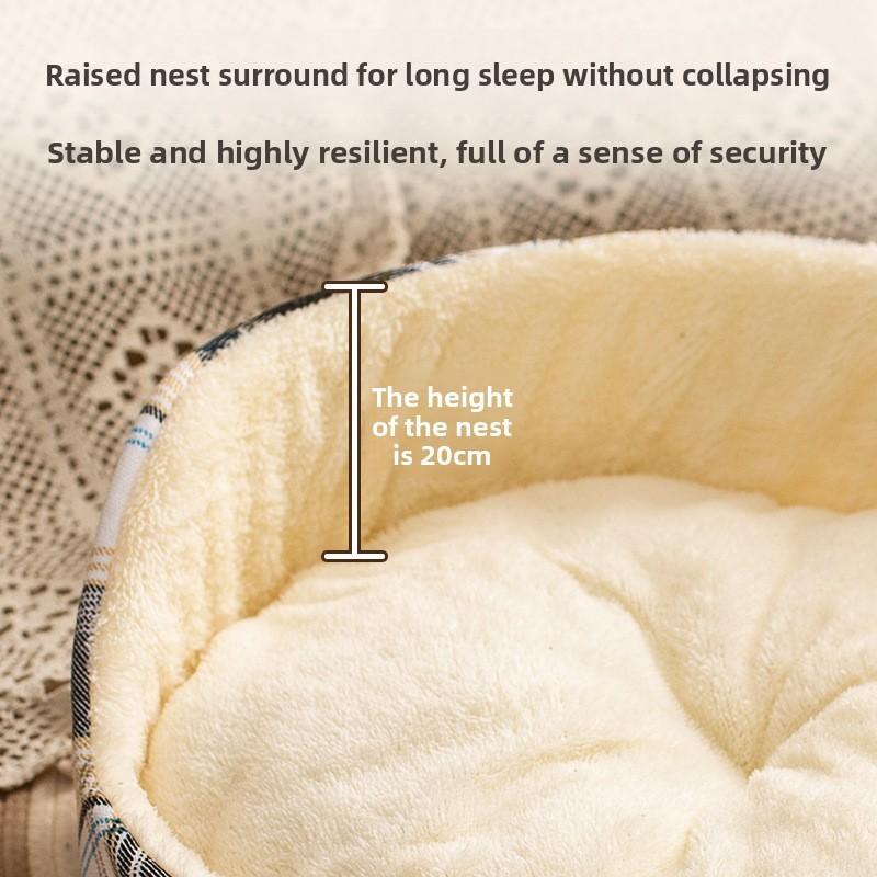 Winter Warm Large Dog Bed Thick Plaid Pet Nest Soft Cat Mat Comfortable Kennel for Medium Big Dogs Cats Pet Supplies