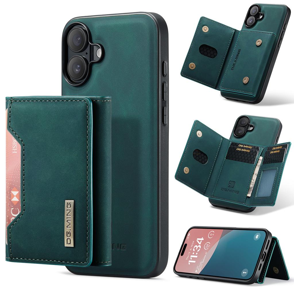 DG.MING M2 Series for iPhone 17 Case PU+PC+TPU Phone Cover Detachable Wallet