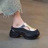 Super High Heel Hollow Small Bag Head Half Slippers Women Wear Muffin Thick Sole To Increase Height Cool Slippers Lazy Shoes