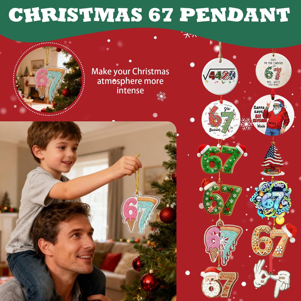 Акриловые рождественские украшения, Забавные украшения-подсказки с цифрами, Подвески