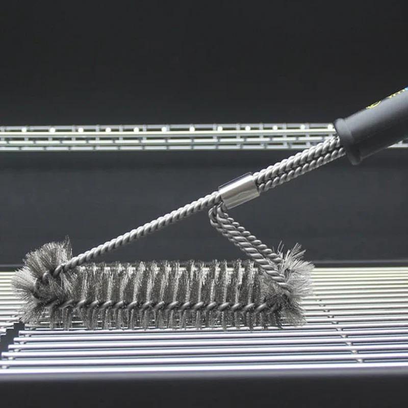 Барбекю Гриль Нержавеющая сталь Щетка для барбекю Проволочные щетинки Антипригарные Чистящие щетки с ручкой Удаление пятен Аксессуары для барбекю