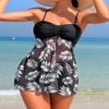 2024 Summer Beach Bikini Set New Female Joker Swimsuit Printed Mesh Tangini High Waist Swimming Trunks Va Va Voom Swimsuit