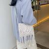 Yogodlns Bohemian Tassel Straw Bag Women Fashion Weave Handmade Crossbod Bag Summer Kintted Beach Handbag Vacation Lady Pouch