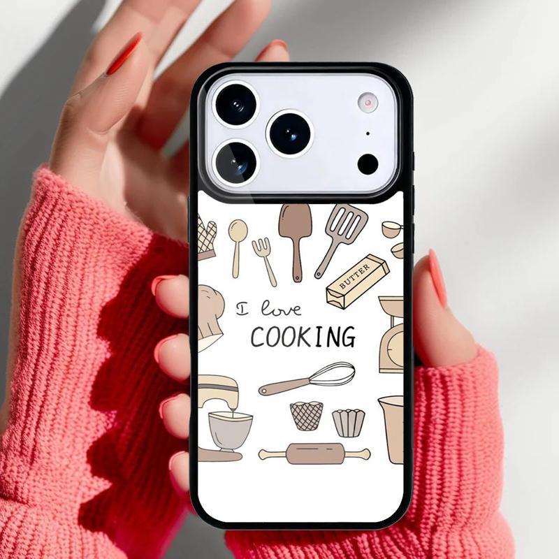 Чехол для телефона в стиле ножа шеф-повара 'Люблю выпекать' для iPhone 17 16 15 14 13 Pro Max Задняя крышка для 12 11 Pro Coque
