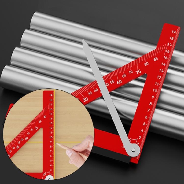 Woodworking 90 Degree Precision Square Edges Marking Tool, Aluminum Carpentry Pocket Marking Square Right Angled Ruler
