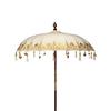 Garden Parasol 2m Canvas Gold Leaf Patterns Bali