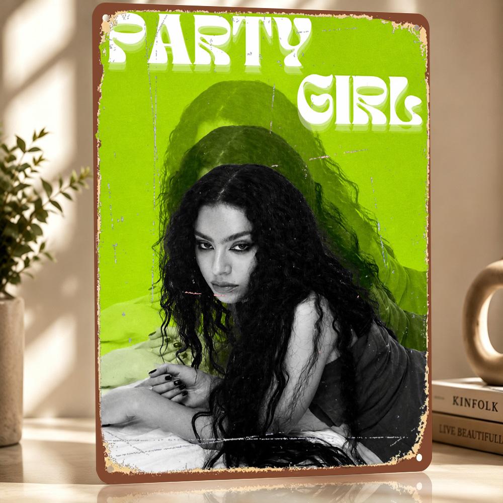 Party Girl Charli Xcx D Printed Texture Poster Personalized Wall Art Retro Metal Tin Signs for Decoration Room Decor Luxury