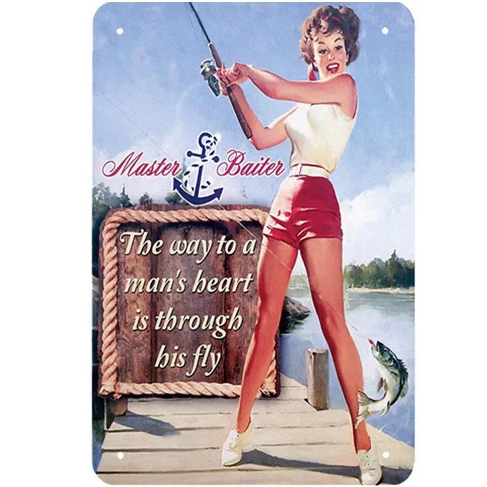 Металлические жестяные знаки Pinup Girls Vintage Board Plate Retro Wall Art Sexy Lady Poster для дома Cafe Bar Pubs Iron Painting Decoration