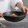 Однотонная керамическая миска с двумя ушками, большая емкость, миска для лапши, суповая миска, салатницы, миски для закусок, креативная посуда для ресторана
