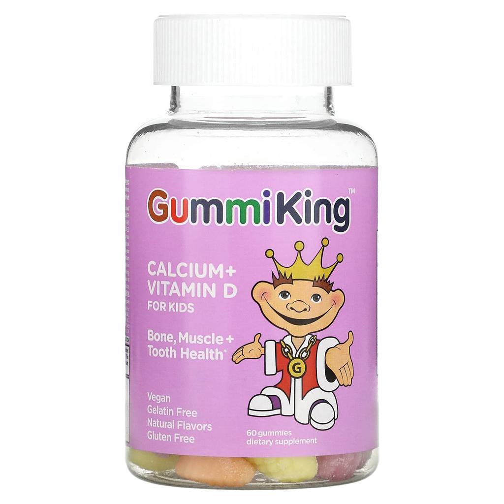 GummiKing, Кальций + Витамин D для детей, 60 жевательных конфет