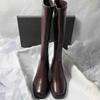 2025 New Vintage Thick Heel Women Knee High Boots Side Zippers Shoes Autumn Winter Ladies Concise Long Botas De Mujer