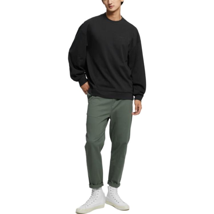 Calvin Klein Sweatshirts Men's Black Crew Neck Moderate Regular 40JM808-BAE