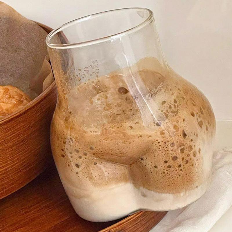 450 мл чашки для питья, прозрачная кофейная кружка из боросиликатного стекла, забавная кофейная кружка, стеклянная женская чашка для тела, кружка с молоком и водой