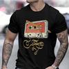 Men's Vintage Cassette Tape with Pencil T-shirt Shirts for Guys Funny Graphic Tees Birthday Clothes Fashion Casual Men's Tees