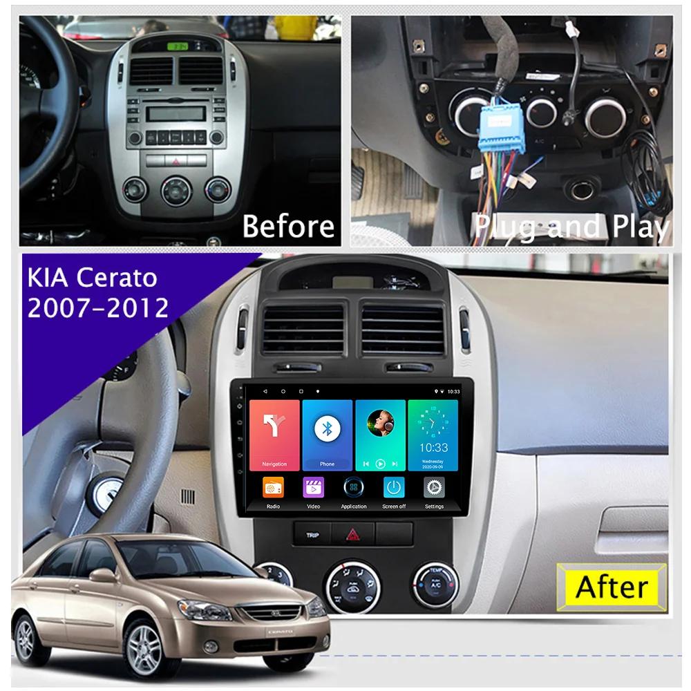 8-ядерный автомобильный радиоприемник для KIA Cerato 1 LD 2004-2008, беспроводной CarPlay 4G WIFI, Android Auto, мультимедийный видеоплеер, головное устройство 8+128 ГБ