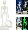 Dancing Skeleton Aquarium Bubbler 17cm Multi-Joint Moving Skull Ornament With Air Hose Glow-in-the-Dark Oxygenating Decor for Halloween Fish Tank