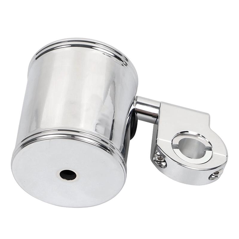 Universal Motorcycle Handlebar Drink Cup Holder Chrome For 7/8Inch 1Inch 1.25Inch Sportster
