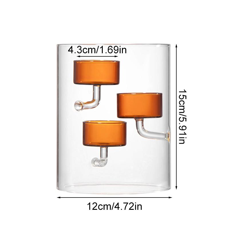 1 шт. Цилиндрический креативный стеклянный подсвечник в европейском стиле, стеклянная прозрачная масляная лампа, ветрозащитный подсвечник для домашнего декора, ураган