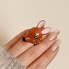 Creative Geometric Deer Drip Oil Ring Brown Opening Enamel Ring Animal Minority Design Chunky Animal Ring Decoration