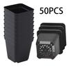 50pc Reusable Seedling Pots Gardening Square Plant Pots Nursery Pots with Drainage Holes Nursery Pot For Plants Vegetables