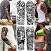 1 PC 480*170MM Full Arm Temporary Tattoo Sticker Sleeve Men Women Fashion Sexy Fake Tattoo Wolf  Lion Tiger Painting Tattoo Skull Angel Tattoo