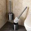 Wall-Mounted Toilet Brush with Long Handle - No-Punch Installation, No Dead Corners, Bathroom Cleaning Set