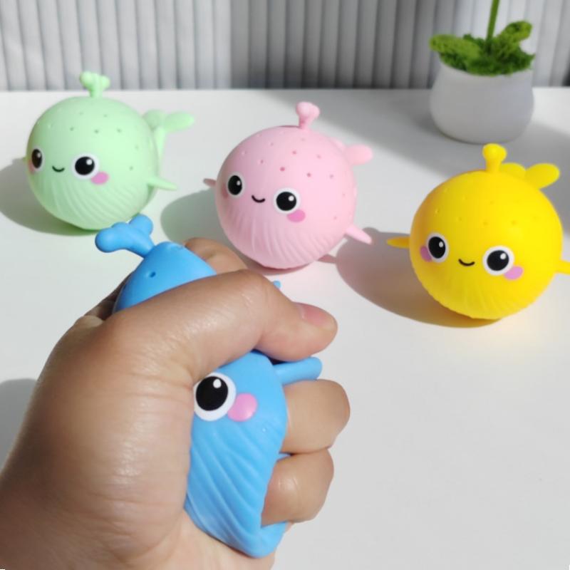 Kids Bath Toys Soft Water Absorbent Sponge Whale Squeezable Stress Relief Toy for Toddlers Bathtub Time Fun