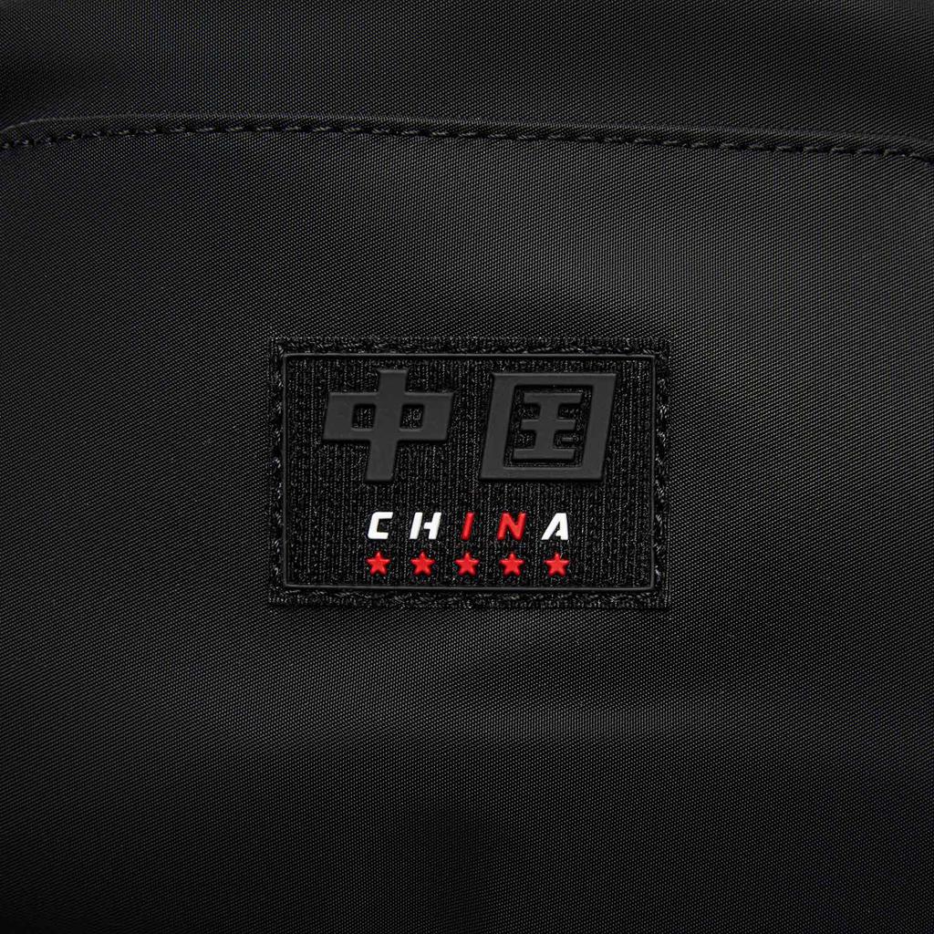 Li Ning Рюкзак мужской из смесовой ткани с полиуретановой синтетической кожей из микроволокна Черный ABSW187-1
