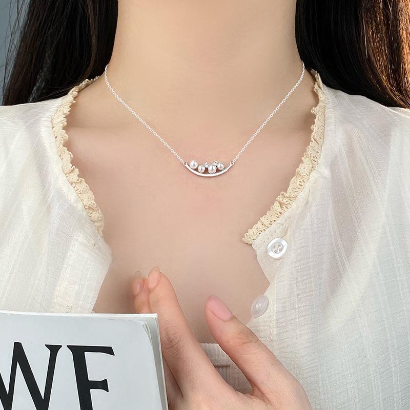 Модное ожерелье с жемчугом Smile для женского меньшинства, легкая роскошь и высококачественная цепочка для воротника