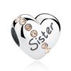 925 Sterling Silver Angel Mom Family Heart Series Shine Beads Fit Original Fashion Charms Bracelets Women DIY Jewelry