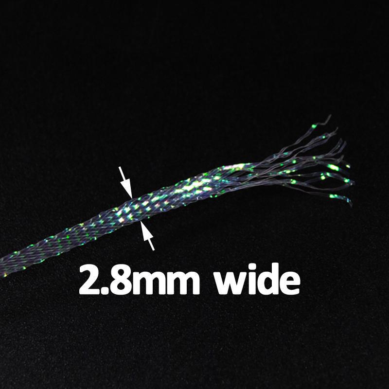 4 ярда, завязывающее жемчуг, плетеное кружево для наживки, рыбьего тела, креветок, подложка, задняя часть, стример, повязка, синельная вспышка, ширина 2,8 мм