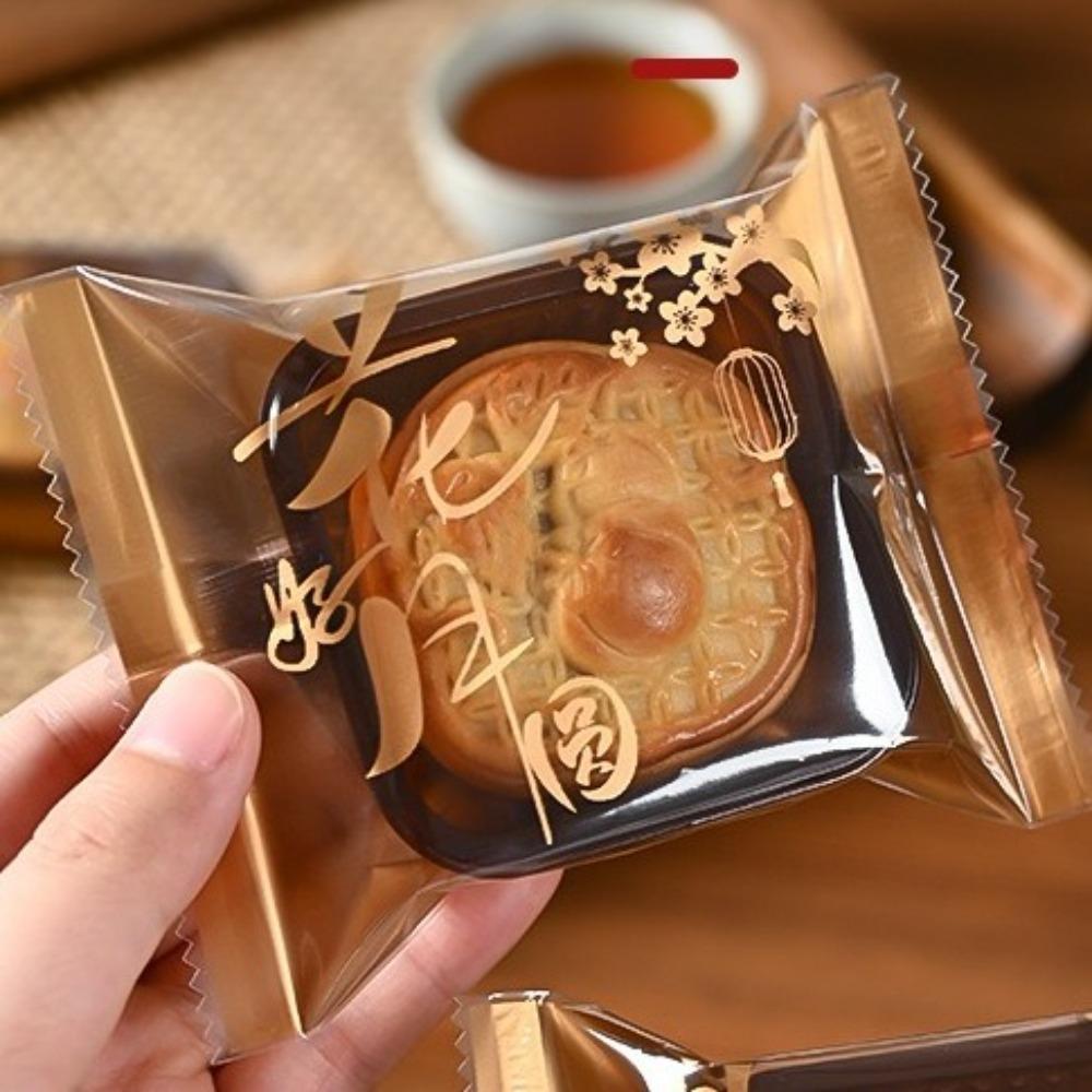 100pcs Plastic Mooncake Packaging Bag Chinese Style Machine Sealing Bag  Party Gift