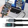 Зарядный кабель USB C на USB C мощностью 100 Вт, кабель Type C с цифровым дисплеем, кабель для быстрой зарядки телефона, планшета