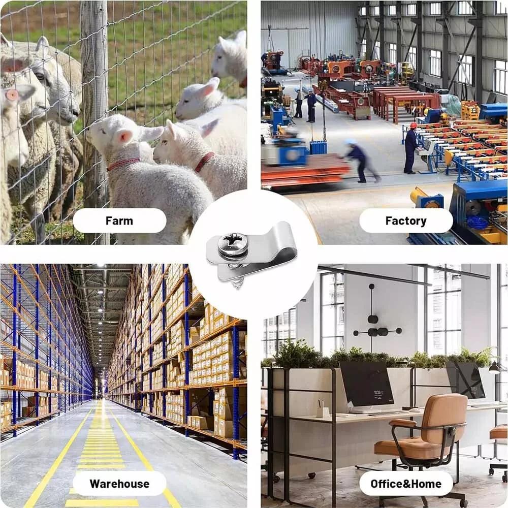 100x зажим для проволочной сетки, крепежный винт из оцинкованной стали, панель из сварной сетки