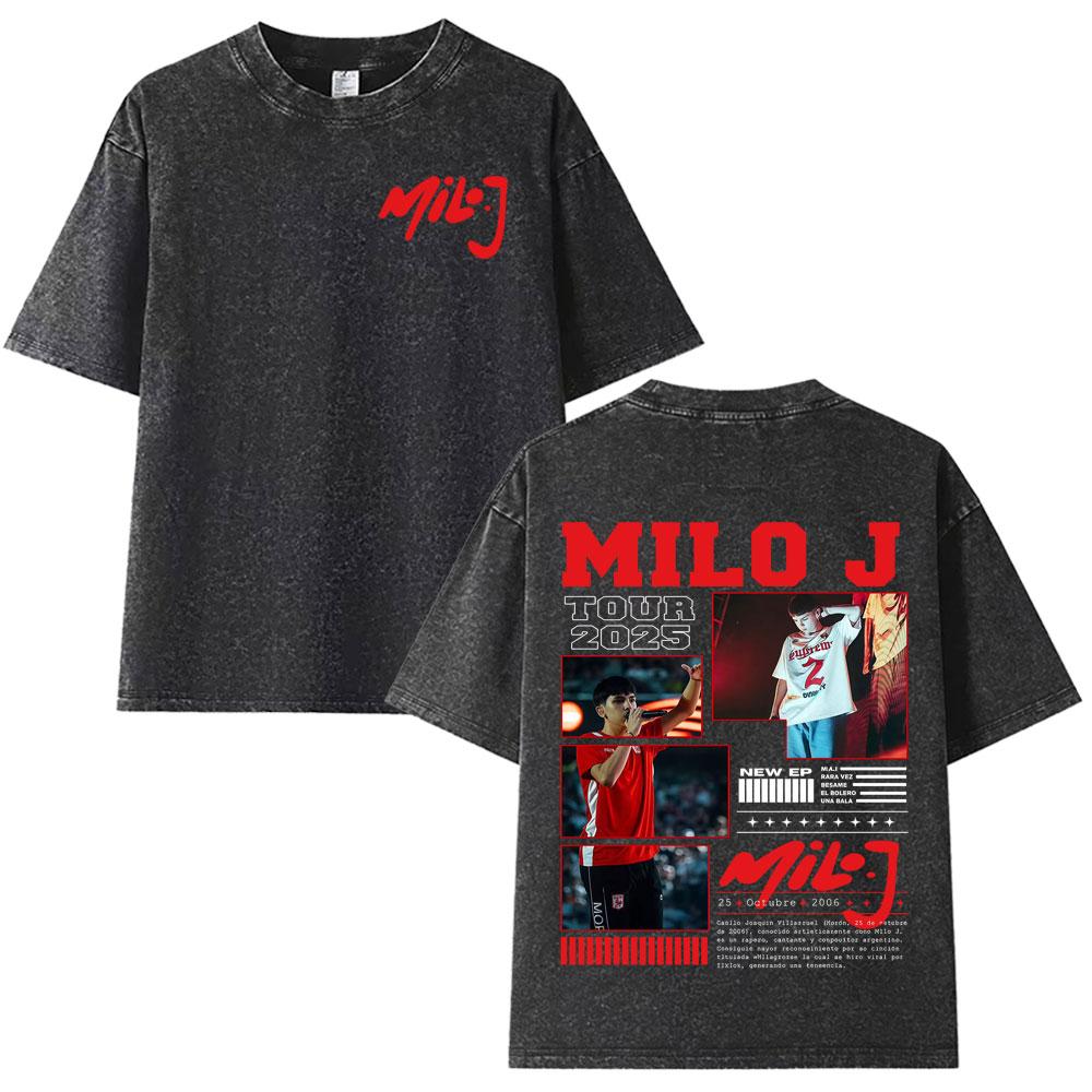 Rapper Milo J New Album Merch Mens Womens Clothing Loose Vintage Washed T Shirt Aesthetic Short Sleeve Tshirts Unisex