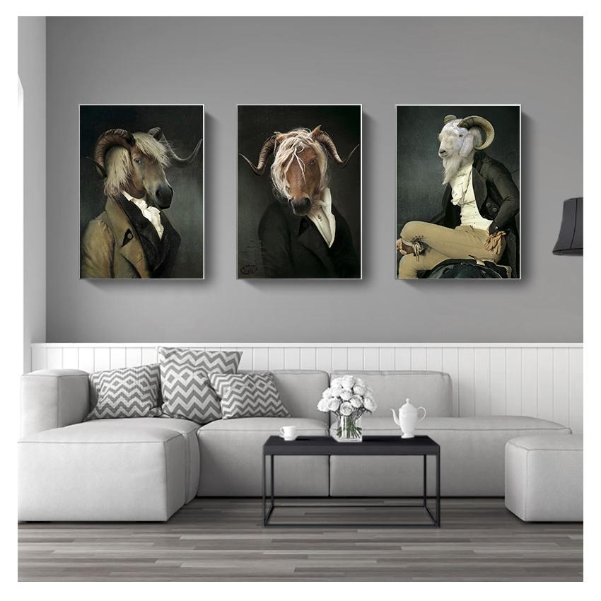 И принты «Граф козла», холст, картины на стене, художественная картина, украшение стены, Cuadro, скандинавское ретро, коза, холст, художественные постеры