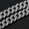 BES 15 mm Fashion Hip Hop Brass Bracelet Cuban Chain with Iced Out Zircon Gold Plated Jewelry for Anniversary Party Trendy Style