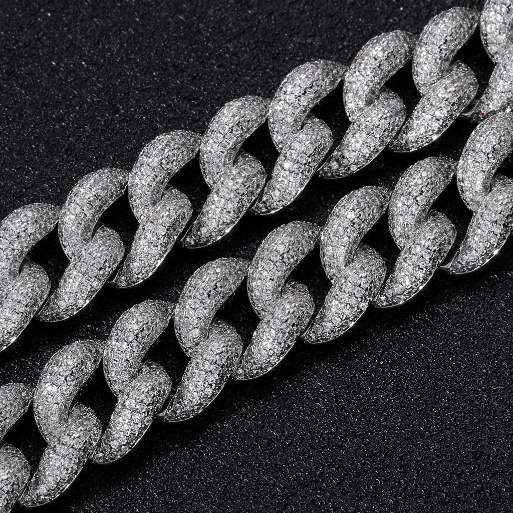 BES 15 mm Fashion Hip Hop Brass Bracelet Cuban Chain with Iced Out Zircon Gold Plated Jewelry for Anniversary Party Trendy Style