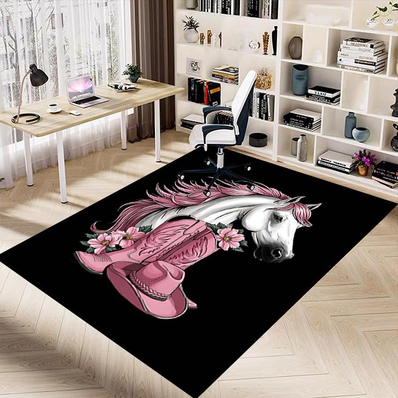 1PC cowgirl, boots Extra Large Non Slip Floor carpet, Office, family, Studio Large Area Rug Indoor Rugs, Bold Statement Piece