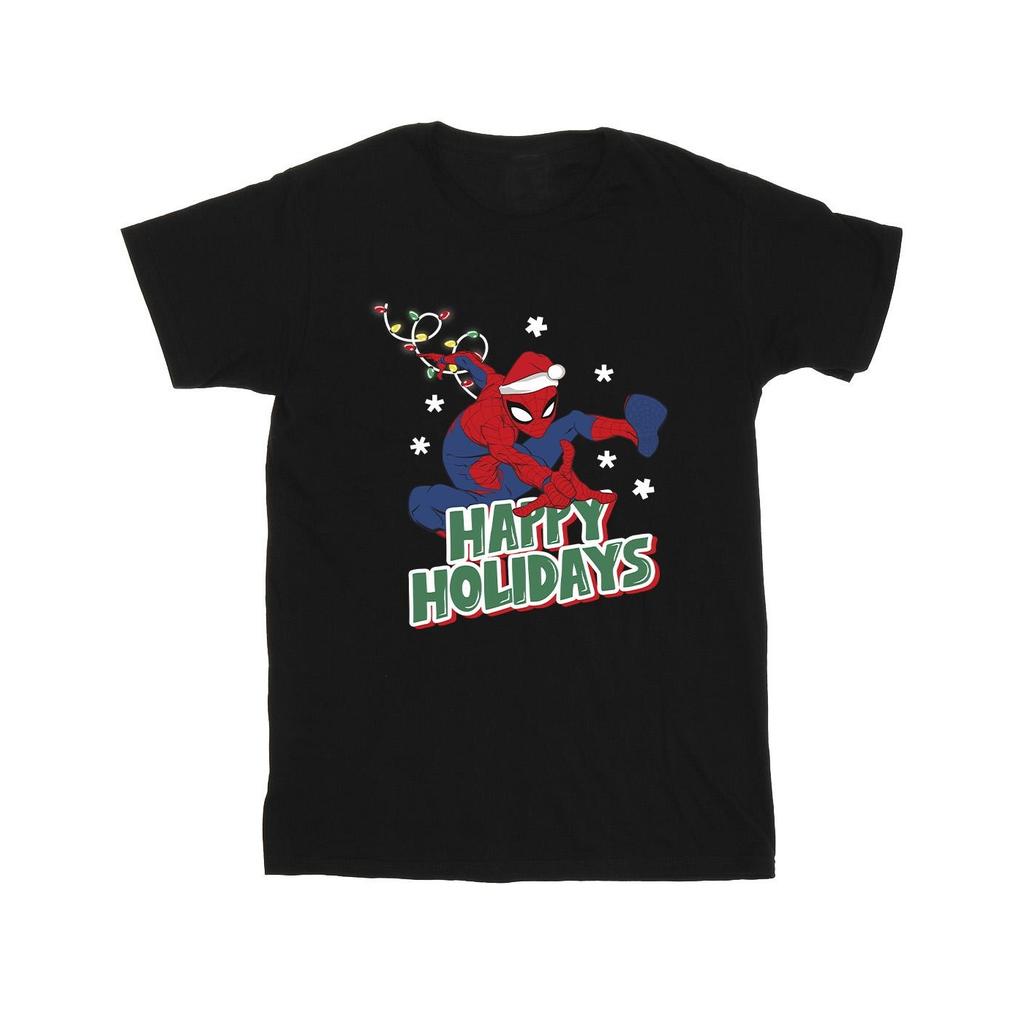 Spider-Man Boys Happy Holidays Cotton T-Shirt