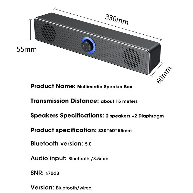 Звуковая система домашнего кинотеатра Bluetooth-динамик 4D Surround Soundbar Компьютерный динамик для телевизора Звуковая панель Сабвуфер Стерео музыкальная шкатулка