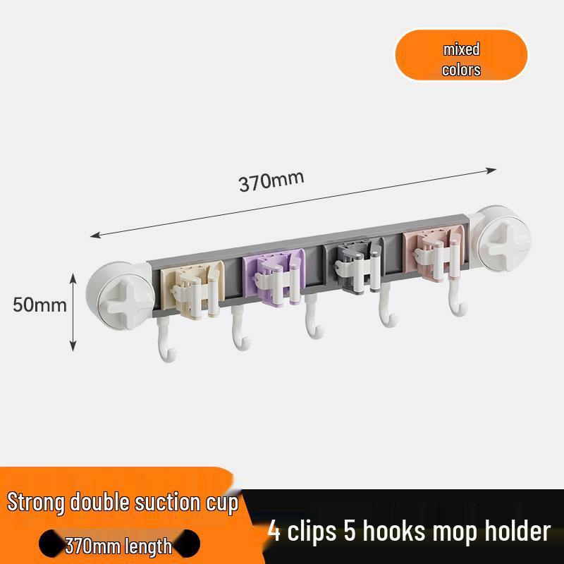 Настенный держатель для швабры и метлы на присосках - Без сверления, Роскошное хранение