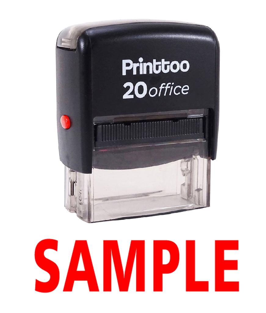 Printtoo Rubber Stamp SAMPLE Self Inking Office Stationary Custom