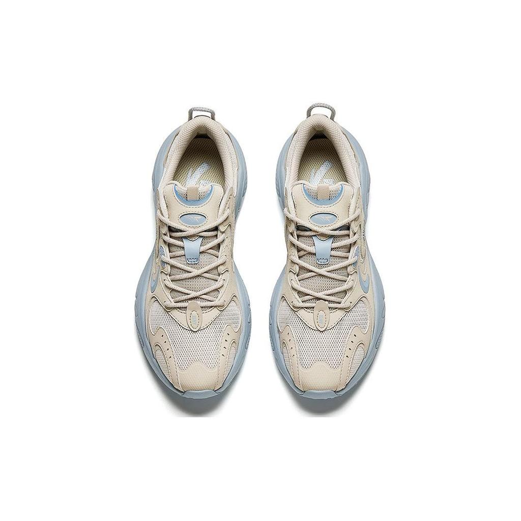 Anta Starry Thick Sole Height Increasing Low Top Casual Shoes Women Sneaker White Blue 922428838-2