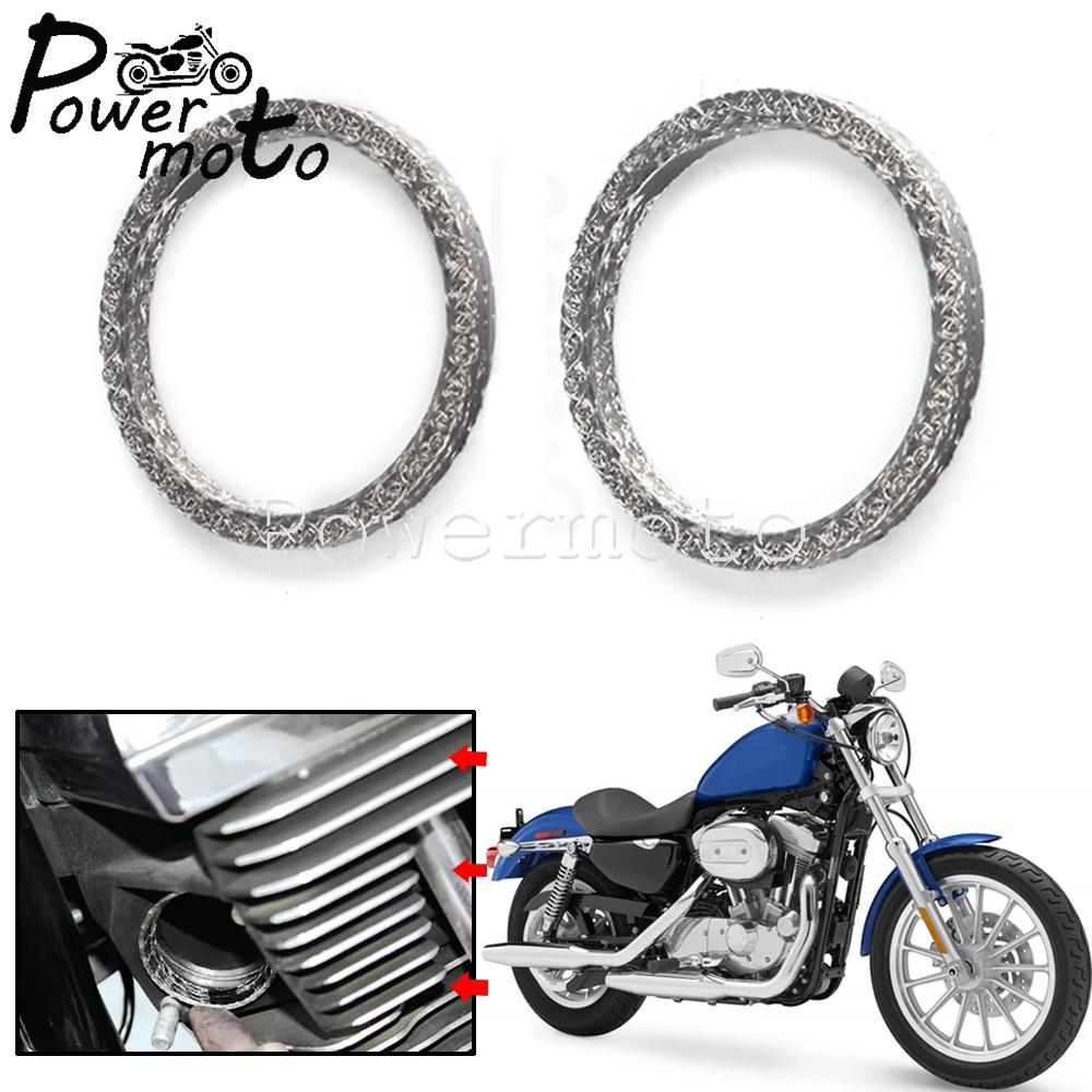 Прокладки выпускного порта мотоцикла для Harley Big Twin Sportster 883 1200 FLHR FLHS Комплекты прокладок выпускного коллектора Уплотнительное кольцо-уплотнение