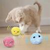 Smart Cat Toys Interactive Ball Plush Electric Catnip Training Toy Kitten Touch Sounding Pet Product Squeak Toy Ball Cat Supplie