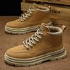 Мужская рабочая обувь в стиле ретро, зимние повседневные ботинки с толстым дном и высоким верхом, нескользящие кожаные ботинки, водонепроницаемые ботинки Chelsea Desert, зимние ботинки, обувь для мужчин