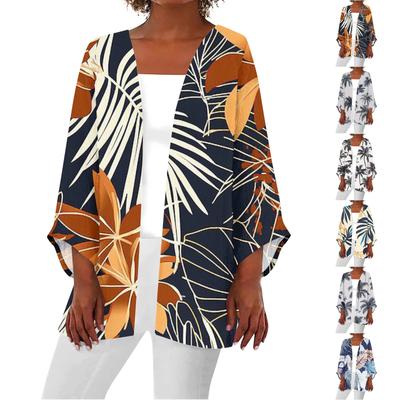 Женская повседневная модная легкая куртка средней длины с принтом, кардиган